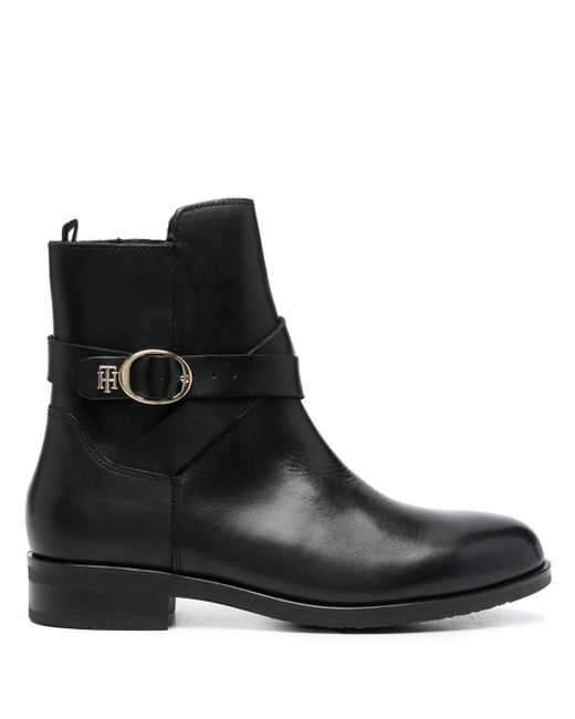 Tommy Hilfiger buckle-detail leather ankle boots