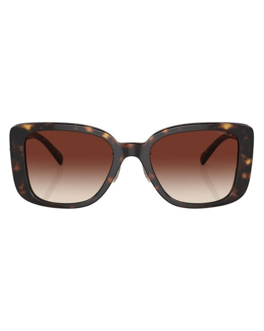 Coach tortoiseshell-effect square-frame sunglasses