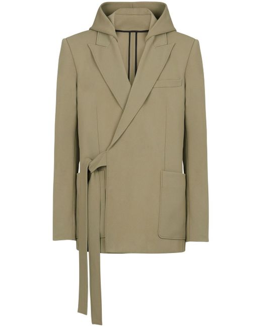 Balmain side-tie fastening hooded jacket