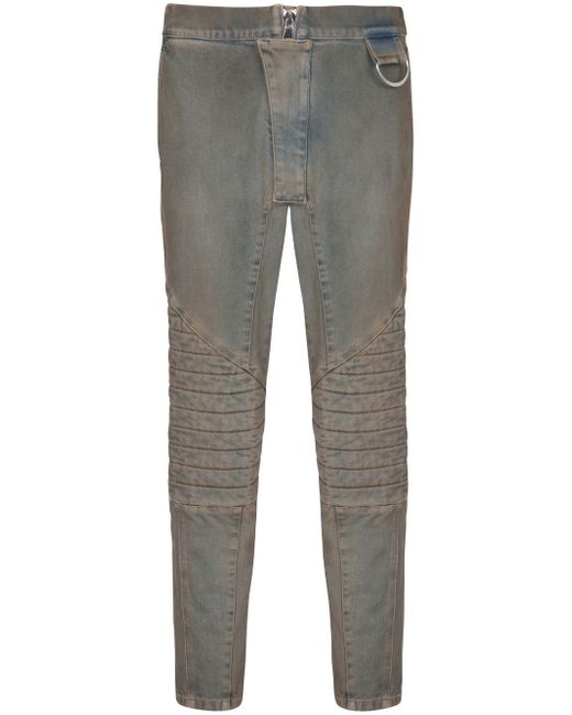 Balmain panelled slim-cut jeans
