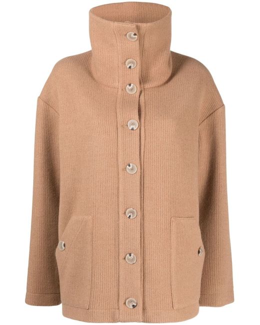 0711 ribbed-knit buttoned cardigan