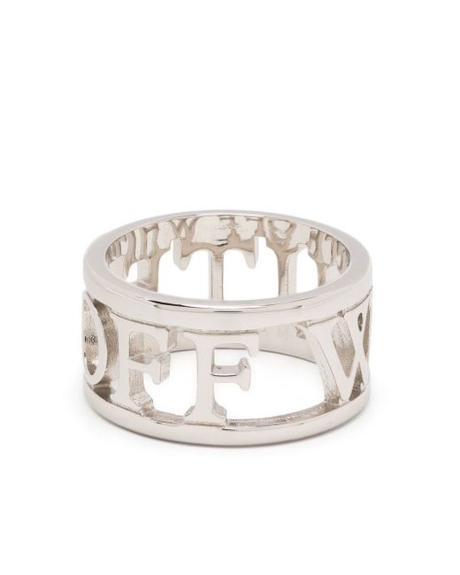 Off-White logo-detailed cut-out ring