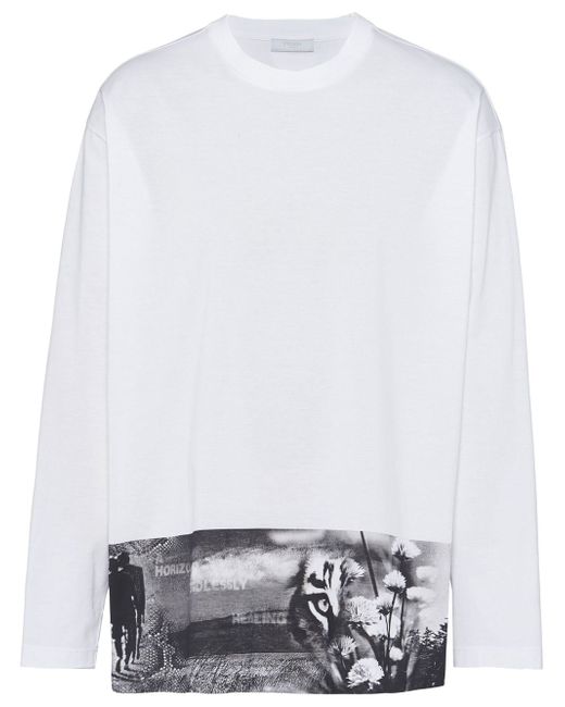Prada graphic-print long-sleeve T-shirt