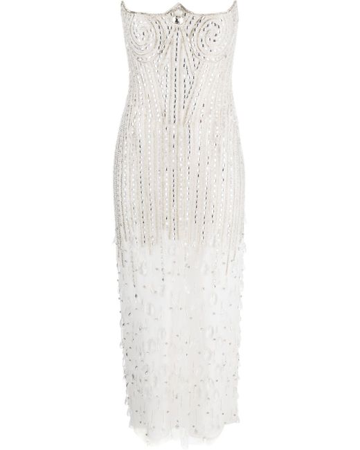 Cristina Savulescu Noble Jewel crystal-embellished strapless midi dress
