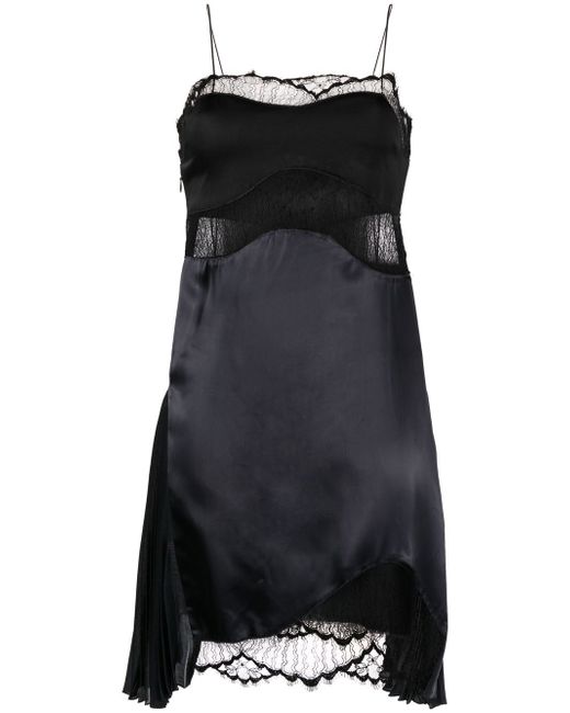 Victoria Beckham lace-detail satin slip dress