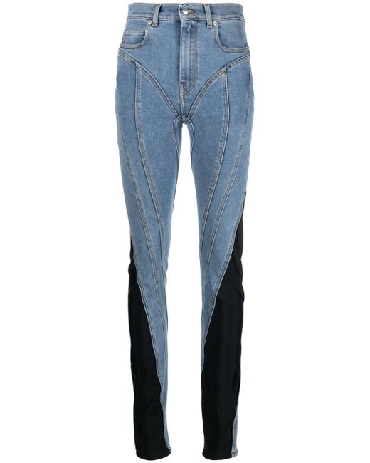 Mugler twist-panelled high-waist jeans
