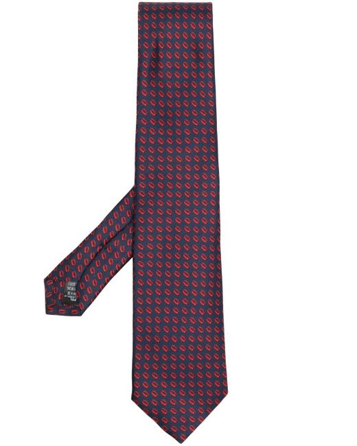 Dunhill ring-print silk tie