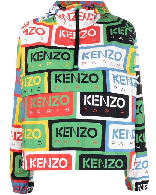 Kenzo logo-print hooded jacket