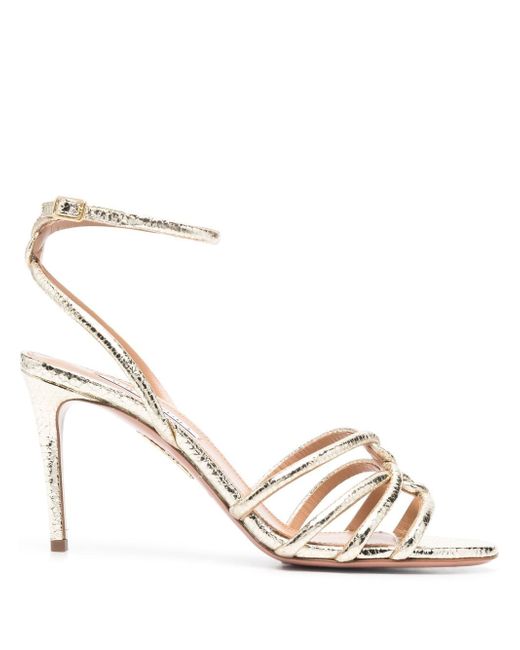 Aquazzura metallic 90mm heeled sandals