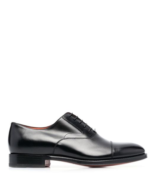 Santoni polished leather oxford shoes