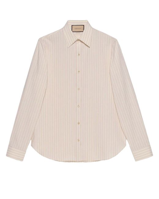 Gucci washed striped long-sleeve shirt