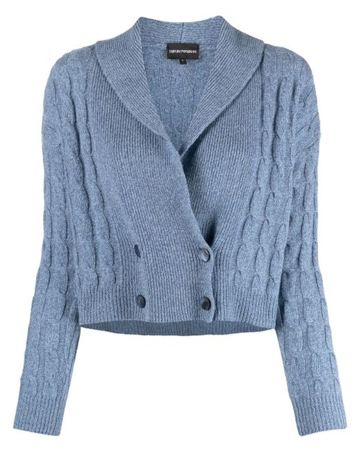 Emporio Armani double-breasted cable-knit cardigan