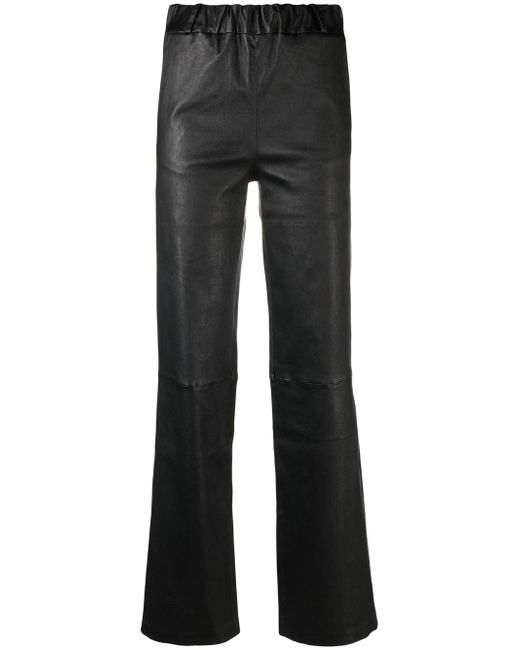 Arma straight-leg leather trousers