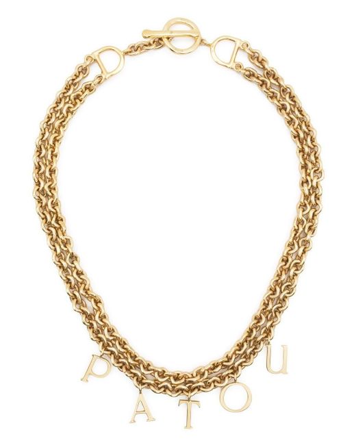 Patou logo chain choker necklace