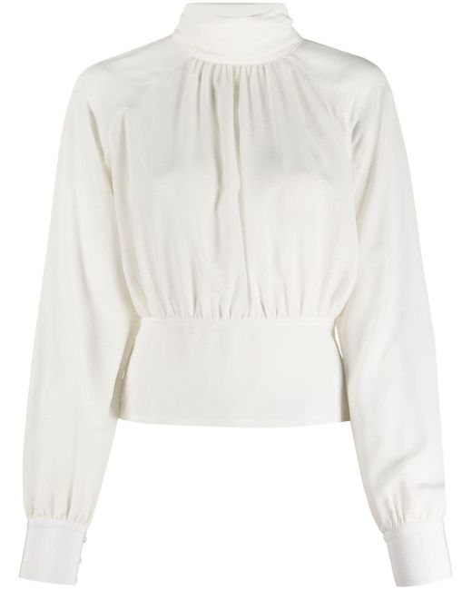Filippa K mock-neck silk blouse