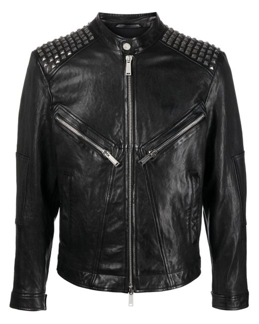 Dsquared2 studded leather biker jacket