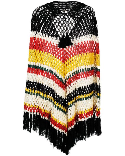 Dodo Bar Or crochet-knit fringed-edge cape