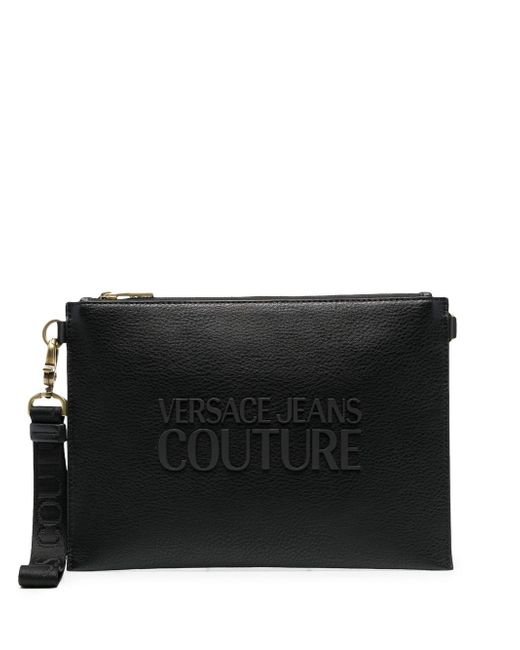 Versace Jeans Couture logo-plaque faux-leather clutch bag