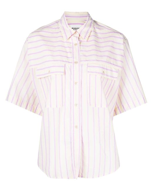 Isabel Marant Etoile striped chest-pocket shirt