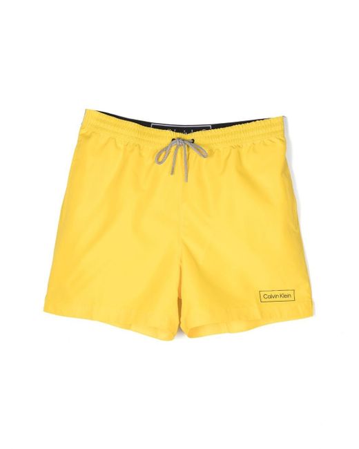 Calvin Klein logo-waistband swim shorts