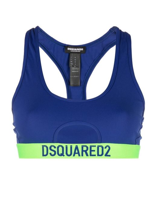 Dsquared2 logo-underband sports crop top