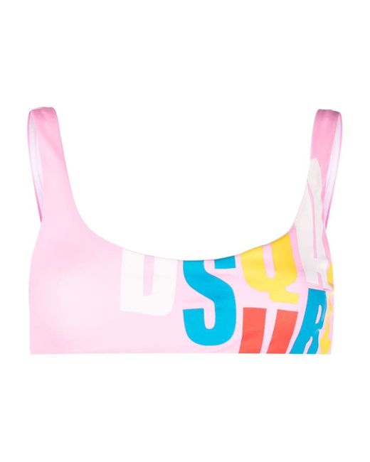 Dsquared2 graphic logo-print bikini top