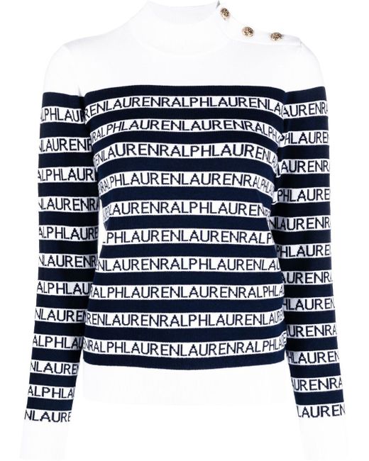 Lauren Ralph Lauren striped mock-neck jumper