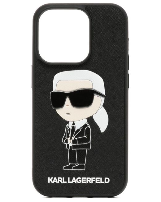Karl Lagerfeld embossed-logo iPhone 14 Pro case