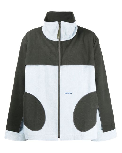 Off Duty colour-block fleece bomber jacket