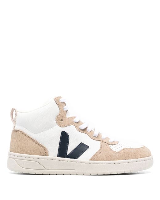 Veja panelled high-top sneakers