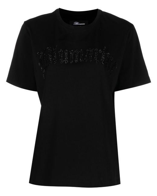 Blumarine embellished-logo cotton T-shirt