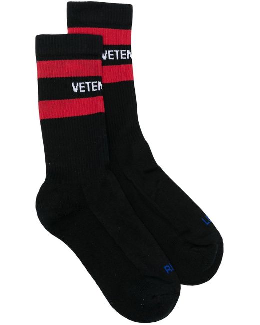 Vetements stripe-trim intarsia-knit socks