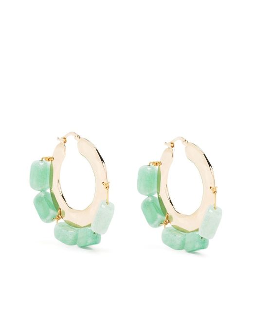 Jil Sander embellished hoop earrings