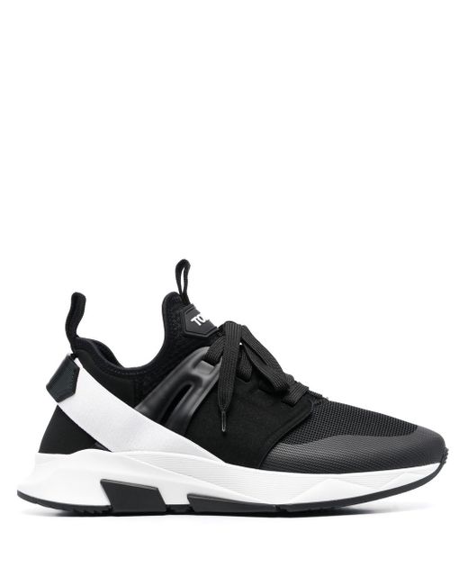 Tom Ford panelled logo-patch sneakers