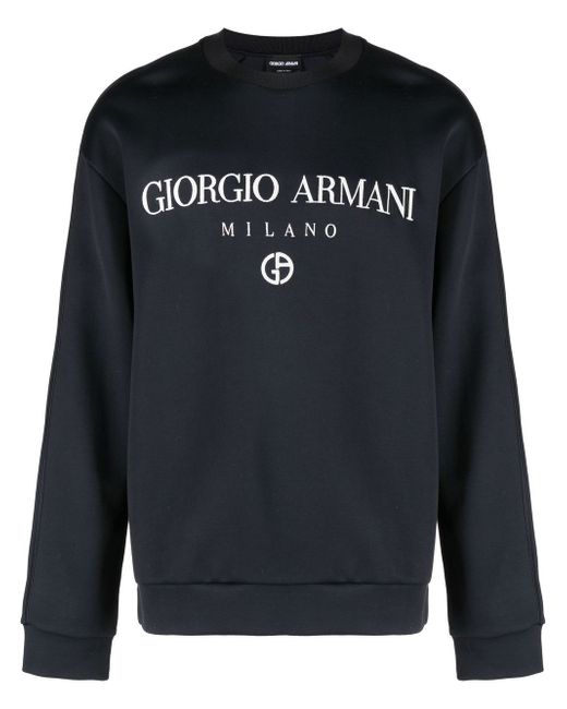 Giorgio Armani logo-print raglan sweatshirt