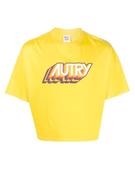 Autry logo-print cropped T-shirt