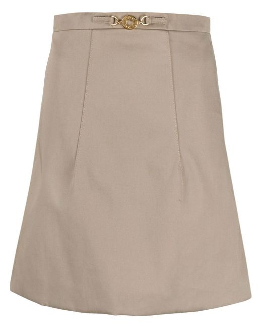 Patou logo-plaque high-waisted skirt