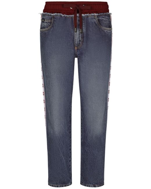 Dolce & Gabbana drawstring-waist panelled jeans