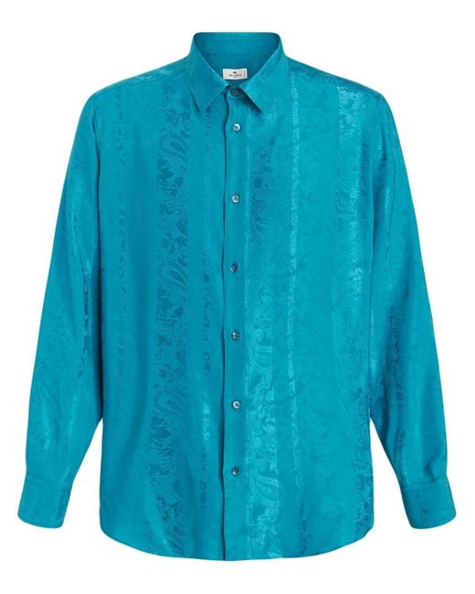 Etro floral-jacquard silk shirt
