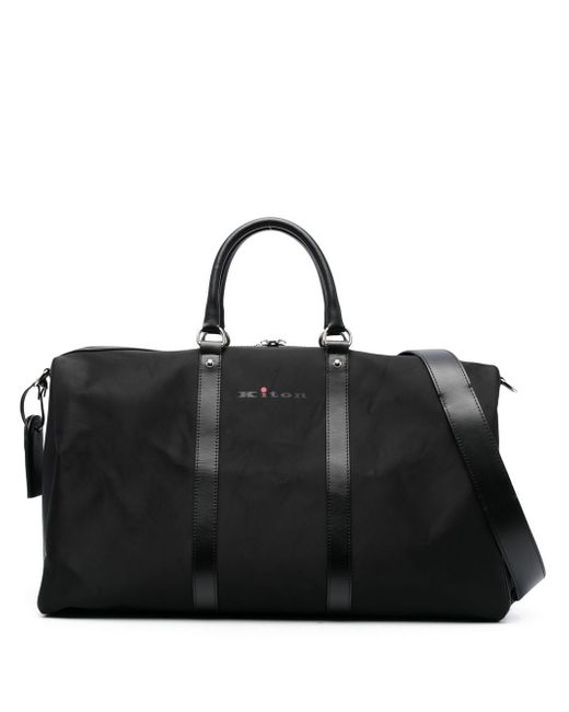 Kiton logo-print travel bag