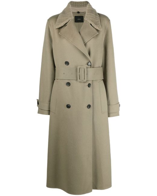 Joseph Merton contrast-collar double-breasted trench coat
