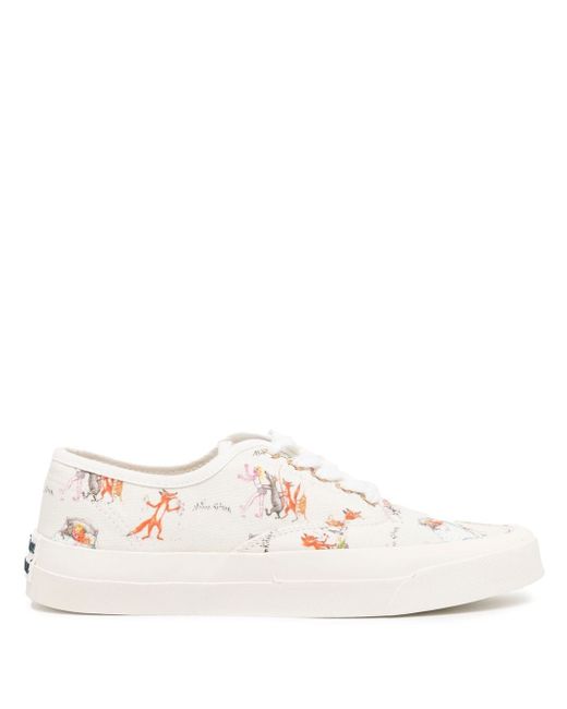 Maison Kitsuné all-over graphic-print sneakers