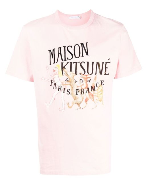 Maison Kitsuné logo-print detail T-shirt