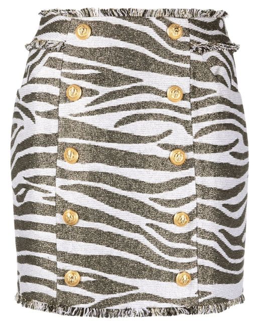 Balmain zebra print high-waisted miniskirt