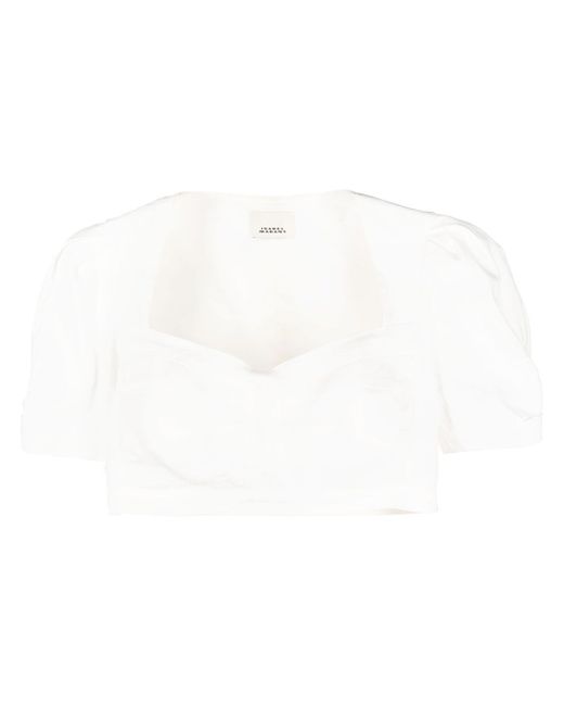 Isabel Marant cropped puff-sleeve top