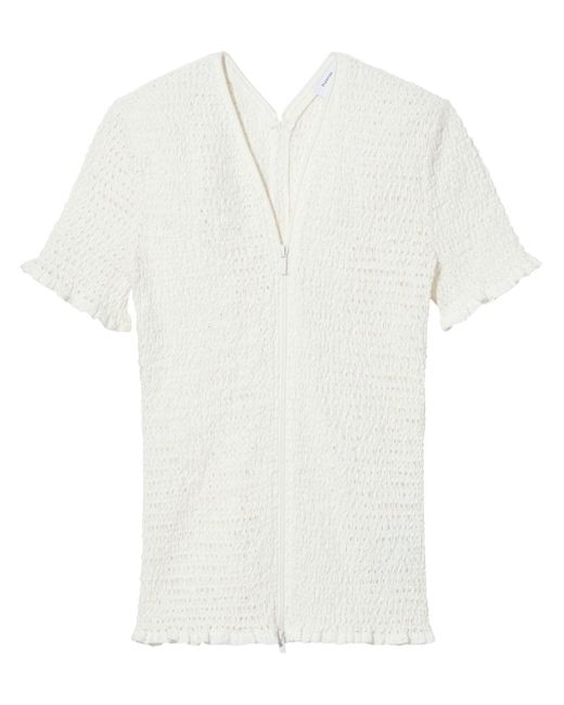 Proenza Schouler White Label crochet zip-front blouse