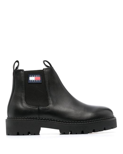 Tommy Jeans 40mm logo-patch leather boots
