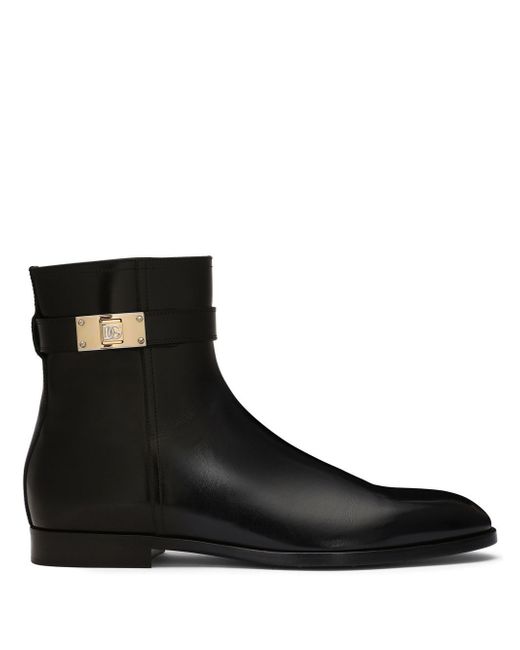 Dolce & Gabbana logo-buckle ankle boots