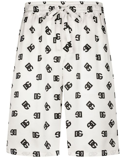 Dolce & Gabbana logo-print drawstring Bermuda shorts