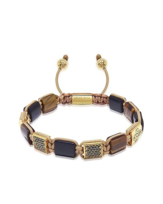 Nialaya Jewelry engraved-charm beaded bracelet